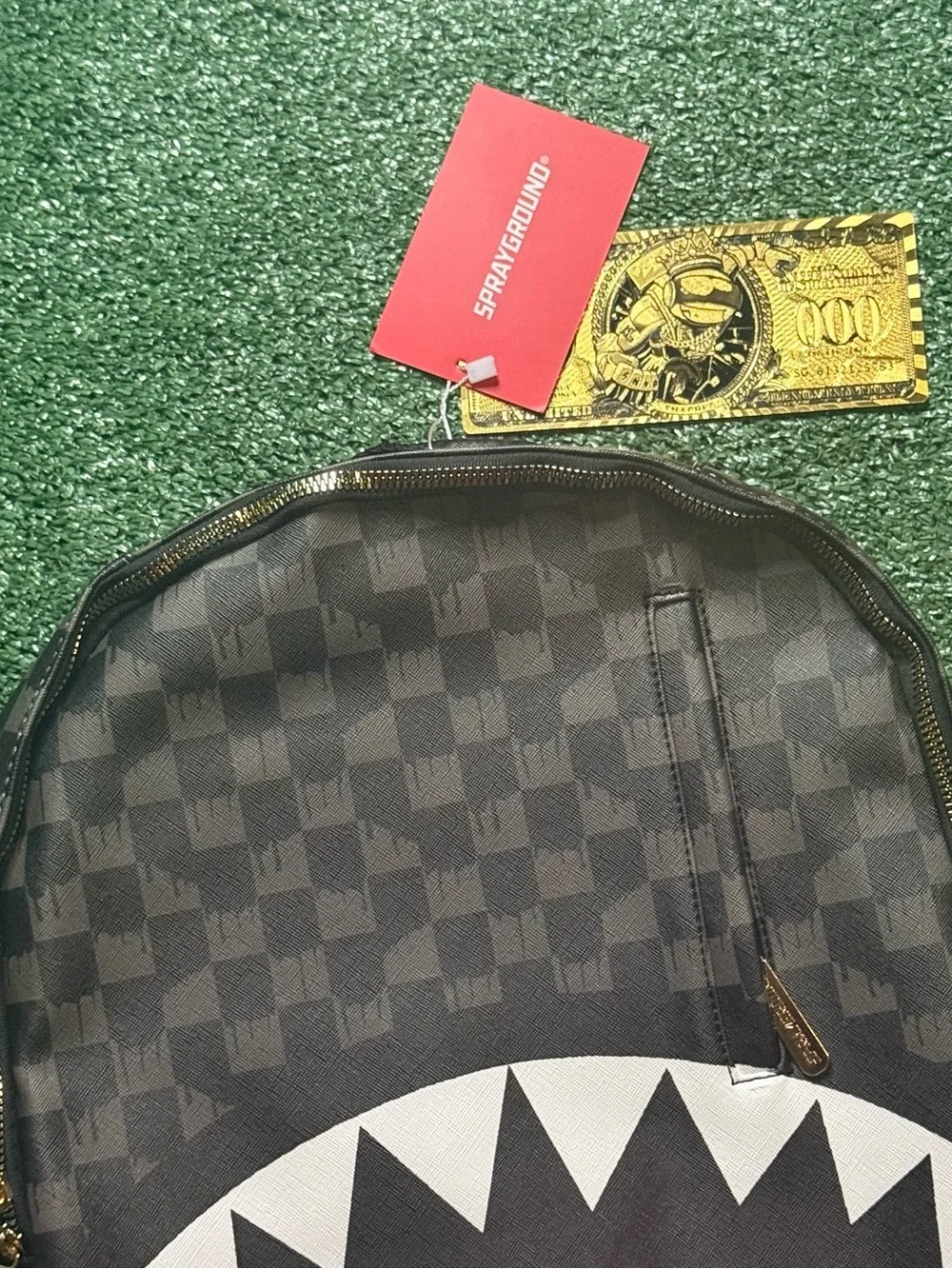 Sprayground Black & Red Checker Shark-Mouth Backpack Limited Edition
